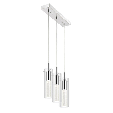 Mium Modern Style Iron/Crystal/Glass Integrated LED Linear Pendant - JONATHAN Y